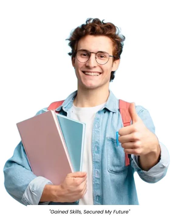 henceprove hero section of student with books and wishing good luck
