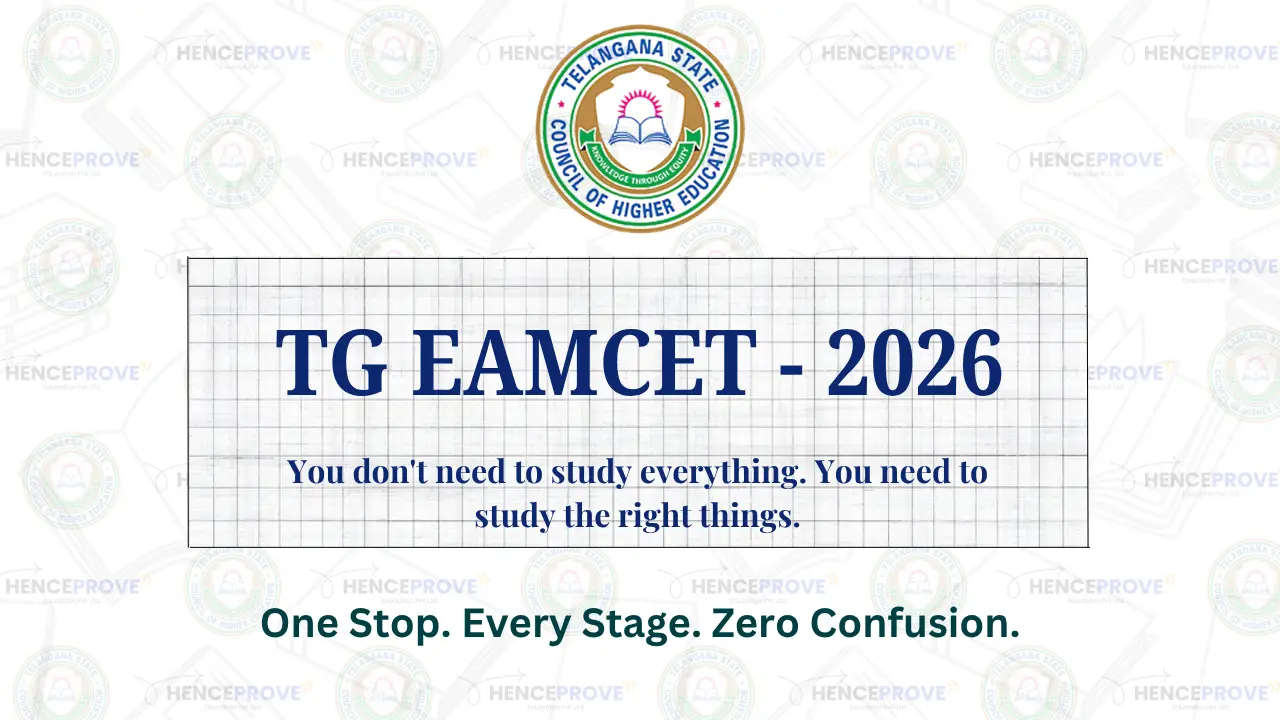TG EAMCET- 2026.You don't need to study everything. You need to study the right things. One stop. Every stage. Zero Confusion.
